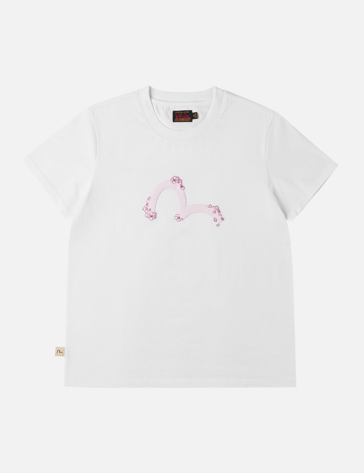 Sakura Embroidery Seagull Print T-Shirt